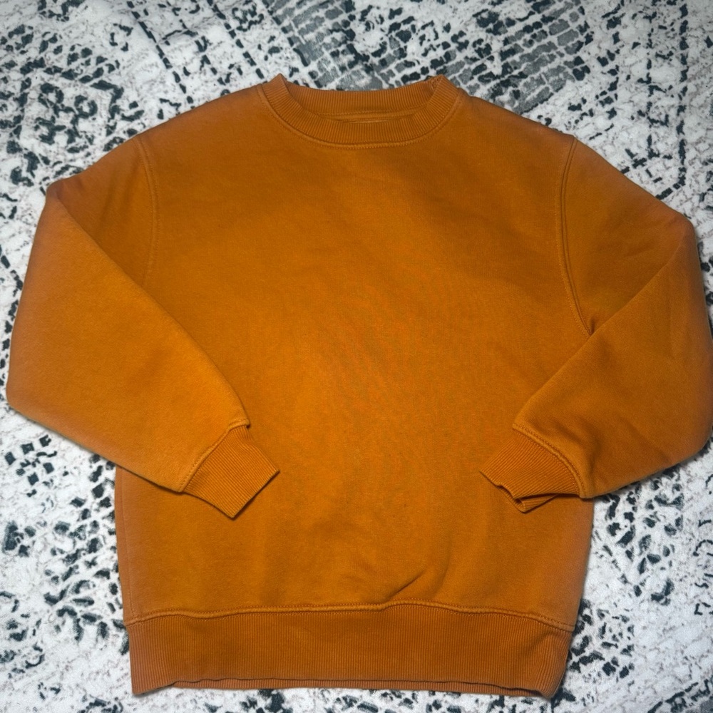 Zara‎ Boy Mustard Fleece Long Sleeve Crew Neck Pullover Sweatshirt 9